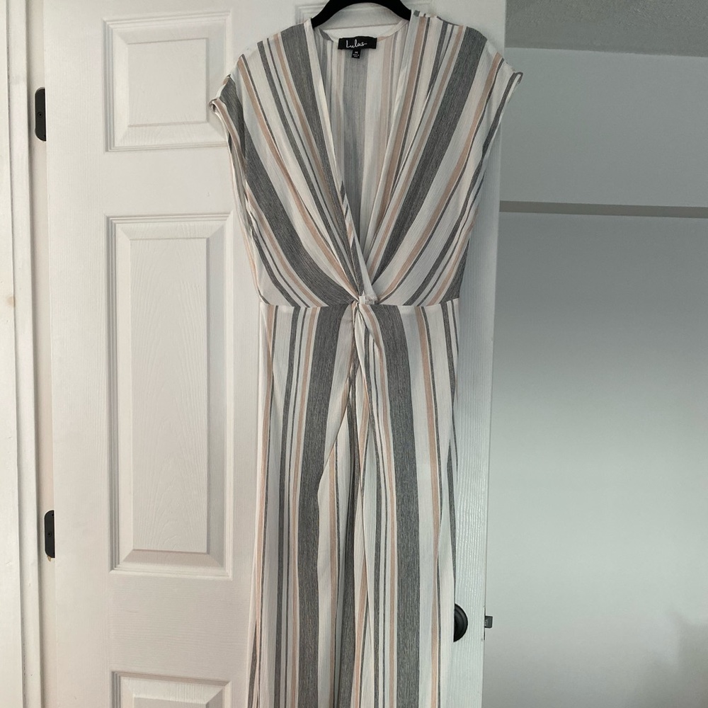 Lulus White Multi Striped Swim Cover Up